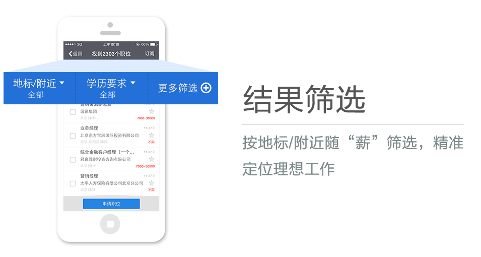 按地標/附近隨“薪”篩選，精準定位理想工作